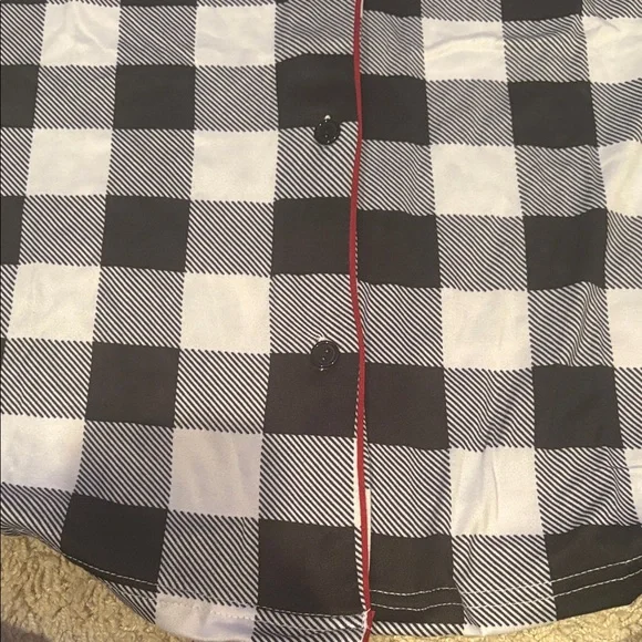 NWT- Rae Dunn Black and White Checkered Sleep Shirt-so soft! M - Picture 4 of 6